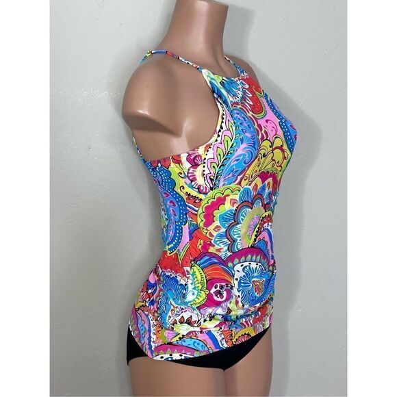New. Anne Cole colorful tankini set. L-top/M-bottom. Retails $139 - Picture 4 of 10